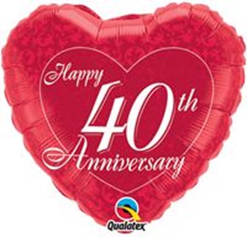 Happy 40th Anniversary Helium Balloon - Trusted Seller